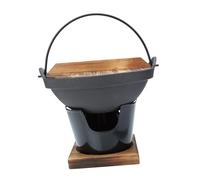 Cabilock Japanese Cast Iron Sukiyaki Hot Pot Kit Non Stick Camping Cookware with Solid Cover Practical Soup Pot for Outdoor Cooking Home Use