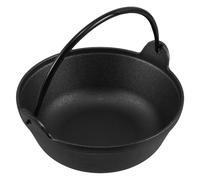 Cabilock Japanese Cast Iron Sukiyaki Pot Thickwalled Soup Cauldron for Even Heating and Heat Retention Elegant Traditional Japanese Design for Outdoor Camping Picnic and Home Cooking