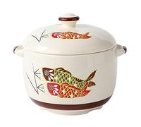 Cabilock Japanese Style Ceramic Soup Bowl with Lid 15Oz Ceramic Stew Cup for Soups and Desserts Microwave and Dishwasher Safe