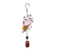 Cabilock Japanese Style Fortune Cat Wind Bell with Unique Cat Bell Pendant Metal Wind Chime for Home Garden Patio and Temple Decoration Creative Lucky Ornament Gift