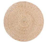 Cabilock Japanese Style Woven Sitting Pad Meditation Cushions round Woven Cushion with Smooth Surface Made of Rush for Yoga Room and Office Easy to Take Care of Decorative round Mat