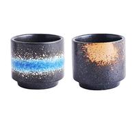 Cabilock Japanese Tea Cups Ceramic Cup Mug Set of 2 Teacups Pottery Japan Tea Cups Asian Tea Cups Korean Tea Cup (Random Color)