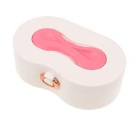 Cabilock Jewelry Box with Bowknot Design for Hardwearing Makeup Storage Case with Mirror Multi Compartment Organizer for Cosmetics Hair Clips Treasures Pink for Little Princesses