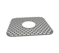 Cabilock Kitchen Silicone Sink Mat Hollow Draining Pad Anti-Slip Filter Draining Mat for Kitchen Sink Grey Clover Design Flexible