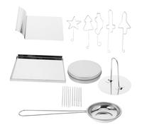 Cabilock Korean Sugar Candy Making Tools Stainless Steel Biscuit Molds with Needle Tool and Non Stick Paper for Easter Christmas Halloween Holiday Baking Party