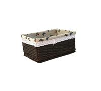 Cabilock Large Basket Wicker Laundry Sorting Basket Lid Small Handle for Home Office Closet Dark Brown