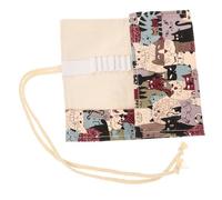 Cabilock Large Capacity Colored Pencil Organizer Case with Elastic Slots for Pens and Watercolor Markers Vivid Canvas Storage Bag for Artists and Travelers Cat Design