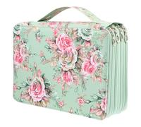 Cabilock Large Capacity Crocodile Texture PU Stationery Bag with Slots Multi-Compartment Pencil Pouch for Art Students Portable Pen Organizer with Special Storage for Erasers and Sharpeners