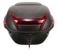 Cabilock Large Capacity Motorcycle Rear Storage Box Reinforced Base and Straps, Matte Black Motorbike Tail Case Universal for Electric Scooters and Motorcycles Random Color