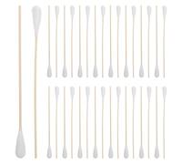 Cabilock Large Cotton Swabs and Extended Wooden Sticks 50pcs with Extra Large Cotton Tips Flexible Multipurpose Cleaning Applicator for Electronics and Nose, for Home Cleaning and Makeup