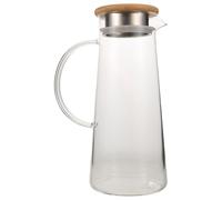 Cabilock Large Glass Water Pitcher with Lid and Spout Leakproof Drink Jug for Fridge Clear Carafe with Handle for Juice Iced Tea Coffee and Cold Beverages Easy-Clean Beverage Container