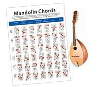 Cabilock Large Mandolin Chord Chart Diagram Copper Plate Paper Mandolin Training Guide for Beginners Students and Teachers Portable Practice Exercise Reference