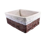 Cabilock Large Wicker Storage Basket Daisy Style 40x30x16cm Rattan Laundry Basket