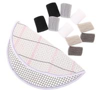 Cabilock Latch Hook Yarn for Rugs and Blankets Soft Wear-Resistant Yarn Threads for Tufting Knitting and Sewing Crafts Black-Grey Color with Round Mat for DIY Carpet Making