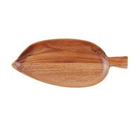 Cabilock Leaf Shaped Wooden Serving Tray Large Shallow Charcuterie Platter for Appetizers Cheese Desserts Easy to Clean Acacia Wood Plate for Home Kitchen and Festive Entertaining