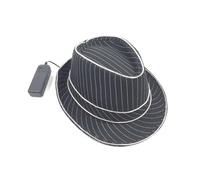Cabilock LED Jazz Hat Flashing Fedora for Stage Shows Halloween White Light | 1.5v Switch Model, Plastic Build, Night Visibility, Dancers and Event Entertainers