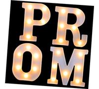 Cabilock Led Prom Letter Lights 4pcs Small Warm White Led Night Lights Decorative Letter Lamp for Graduation Party Table Decor