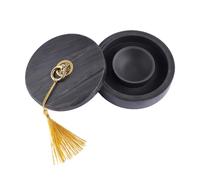 Cabilock Lidded Chinese Inkstone with Portable Stone Design and Fine Workmanship, Lightweight Calligraphy Ink Well for Preserving Moisture, for Teachers and Painters