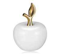 Cabilock Lifelike Ceramic Apple Ornament with Gold Leaf Large Desktop Decoration for Home and Office Adorable Xmas Craft Indoor Adornment and Photography Prop