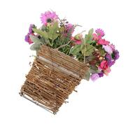 Cabilock Lifelike Fake Hanging Flower Basket for Indoor Outdoor Hanging Decor Realistic Artificial Peony and Rose Arrangement Fade Resistant Faux Floral Wreath for Spring Summer Year Round