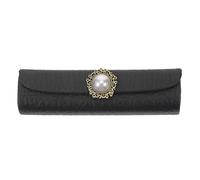 Cabilock Lipstick Holder with Mirror for Purse Compact Lipstick Organizer Case to 11.6cm × 1.6cm Litchi Texture Dark Black with Pearl Portable Cosmetic Storage for Travel and Daily Use