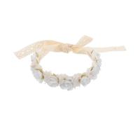Cabilock Little Floral Crown Headband with Pretty White Fabric Flowers, Comfortable and Versatile Accessory for Parties and Themed Events, Whimsical Fairy Design Hairband