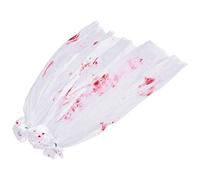 Cabilock Long Gothic Halloween Blood Veil White Fabric Material with Comb Easy to Put and Not Easy to Break for Women for Cosplay and Dress