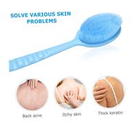 Cabilock Long Handle Silicone Bath Brush for Shower with Ergonomic Design Soft Silicone Bristles for Easy Scrubbing and Massage for Reach Areas in Household Bathing