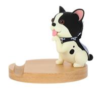 Cabilock Lovely Cartoon Dog Wooden Phone Holder Stable Desktop Cellphone Stand for Office Home Decoration Vertical Horizontal Mobile Phone Support