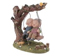 Cabilock Loving Elderly Couple Figurines Elderly Miniature Statue Willow Tree Couple Figurines for Valentine's Day Wedding Anniversary Home Birthday Decoration Present for Parents Grandparents