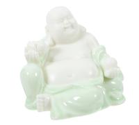 Cabilock Lucky Ornament Feng Shui Buddha Feng Shui Sculpture Maitreya Laughing Buddha Lucky Buddha Sitting Happy Buddha Good Luck Buddha Office Ceramics Mini Little Monk