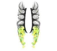 Cabilock Luminous False Eyelashes 2 Pieces Colorful Glitter Faux Lashes Starry Night Glow Makeup Eyelashes Fluorescent Natural Look for Party and Festival Use
