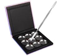 Cabilock Magnetic Makeup Palette Large Empty round Eyeshadow Palette with 6 Metal Pans and Scraper for DIY Blush Powder Cosmetics Storage and Travel Use