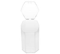 Cabilock Makeup Brush Storage Box Cylinder Hexagonal Acrylic Dustproof Flip Cover for Cosmetic Tool Organisation at Home and-The-Go