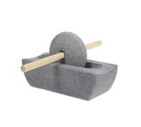 Cabilock Manual Stone Grinder with Handle Hand Crank Kitchen Mill for Tea Leaves Traditional Pestle Crusher Compact Stone Mill for Smooth Aromatic Brewing