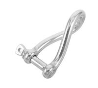 Cabilock Marine Stainless Steel Twisted Clevis Shackle for Deck Hardware | Heavy Duty Screw Pin Design, Polished Silver Finish, Ships and Cargo Use, Compact Swivelling Build