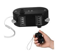 Cabilock Mechanical Handheld Dual Tally Counter Black Clicker for Baseball Golf Counting with Clear Visible Numbers and One-button Operation for Efficient Score Tracking