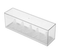 Cabilock Medal Holder Stand and Enamel Pin Display Case with 5 Slot Single Row Design, White Plastic Stackable Medal Showcase for Office and Shelves, Sturdy and Minimalist Award Storage Box