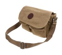 Cabilock Men Vintage Canvas Shoulder Bag Khaki Casual Cross Body Bag