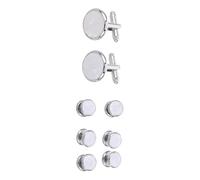 Cabilock Men's French Style round Cuff Links and Shirt Studs Set Made of Shell and Copper, Featuring Seamless Coordination and Easy Fastening for Party and Business Wear, Elegant
