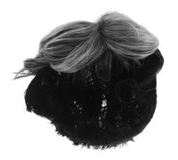 Cabilock Men's Grey Short Messy Wig Ombre Curly Hair Wig for Men Natural Looking for Themed Gatherings Stage Shows
