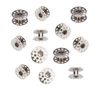 Cabilock Metal Bobbins Silver Thread Bobbins for Household Sewing Machine 10pcs Sturdy Hard Metal with Notch in Center, Simple and Practical Design, Easy to Use for Domestic Sewing