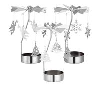 Cabilock Metal Candlestick Lantern Rotating Candle Holder Iron Vintage Home Decor Small Candle Carousel for Living Room Bedroom CAF Bar