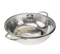 Cabilock Metal Cooking Utensils Pans with Lids Nonstick Frying Pan Induction Shabu Pot Shabu Hot Pot with Divider Hot Pot Electric Gas Stoves Shabu-shabu Partition Plate Daily Use