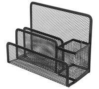Cabilock Metal Mesh File Rack Desktop Document Organizer Black Wire Letter Holder 17.5X13X8.4Cm File Storage Rack for Study and Office Desks