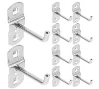 Cabilock Metal Square Pegboard Hooks 5.8 Inch Hardware Display Hooks for Tool Storage and Kitchen Rail Hanging 12 Pack