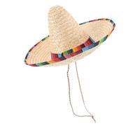 Cabilock Mexican Straw Hat for Adults, Breathable and Comfortable Party Accessory, Khaki Colour, for Travel and Performances, 43cm Diameter Fiesta Costume Hat