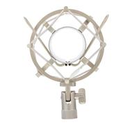 Cabilock Mic Stand Holder Metal Shockproof Frame with Adjustable Tabletop Design White Anti-Vibration Mount for Home Recording and Stage Use