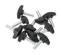 Cabilock Mic Stand Screw Clips with Angle Adjustment, Easy to Install and Remove 10pcs Black Pp and Carbon Steel Material for Microphone Stand Clamps, for Live Sound and Stage Use