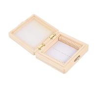 Cabilock Microscope Slide Organizer Box Wooden Storage Holder for Biological Specimens Laboratory Slides Reusable Case